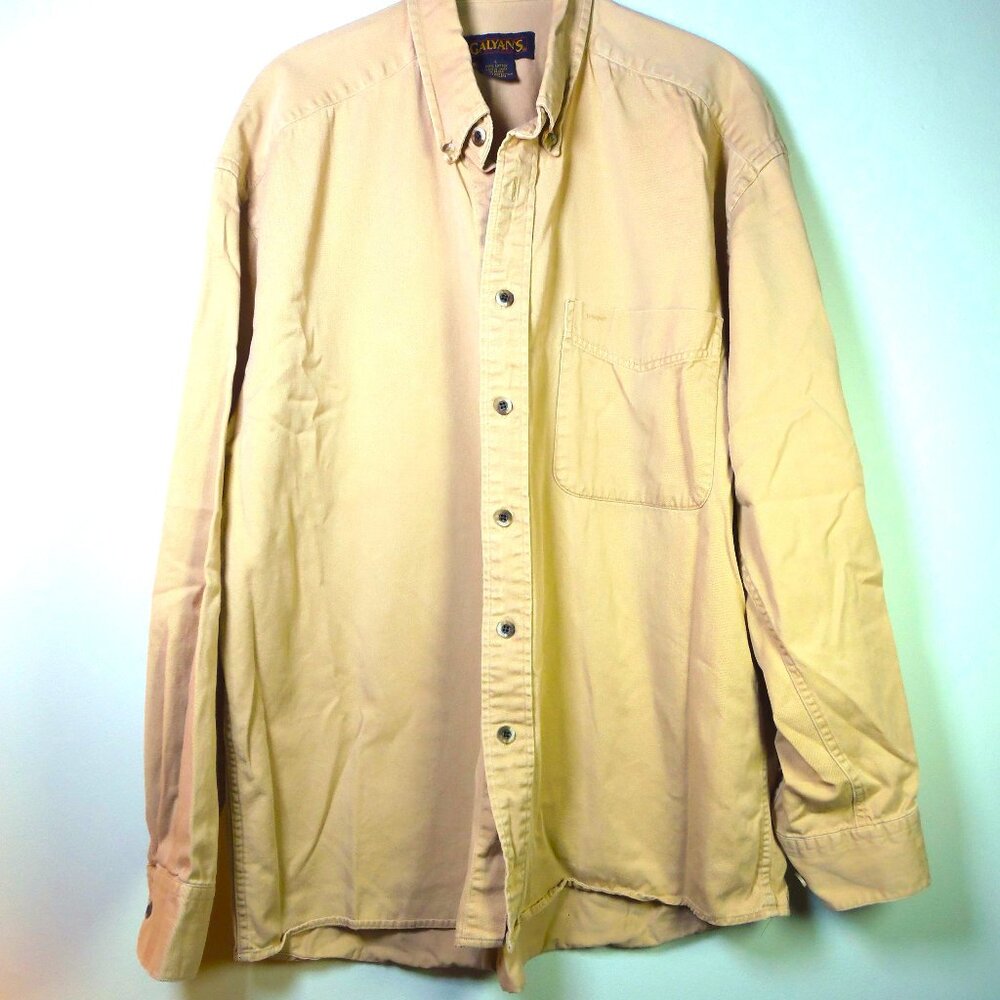 Vintage‎ Galyan's Men's LG Workwear Button Up Shirt Heritage Outdoors **Defect**